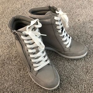 Grey wedge sneakers